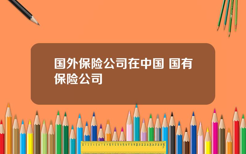 国外保险公司在中国 国有保险公司